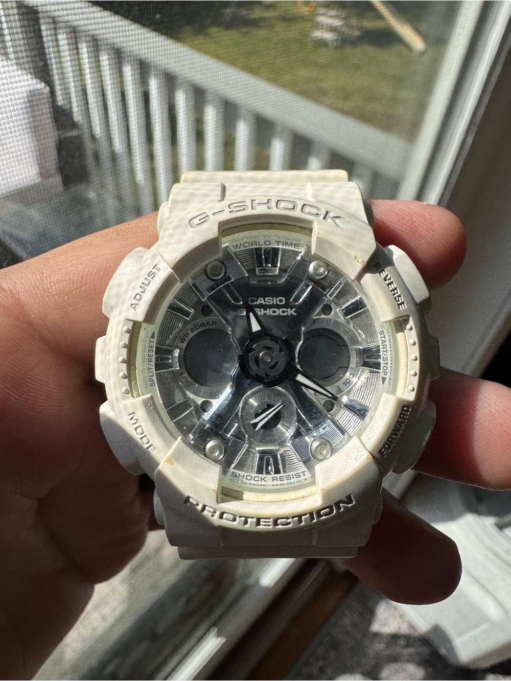 Casio G-Shock Cream and Silver Analog-Digital Watch